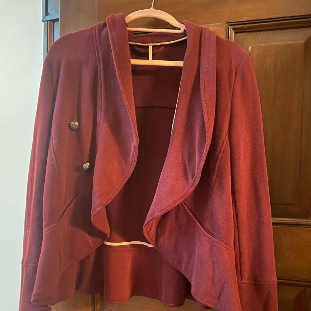 Free People Maroon Blazer